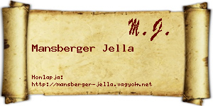 Mansberger Jella névjegykártya
